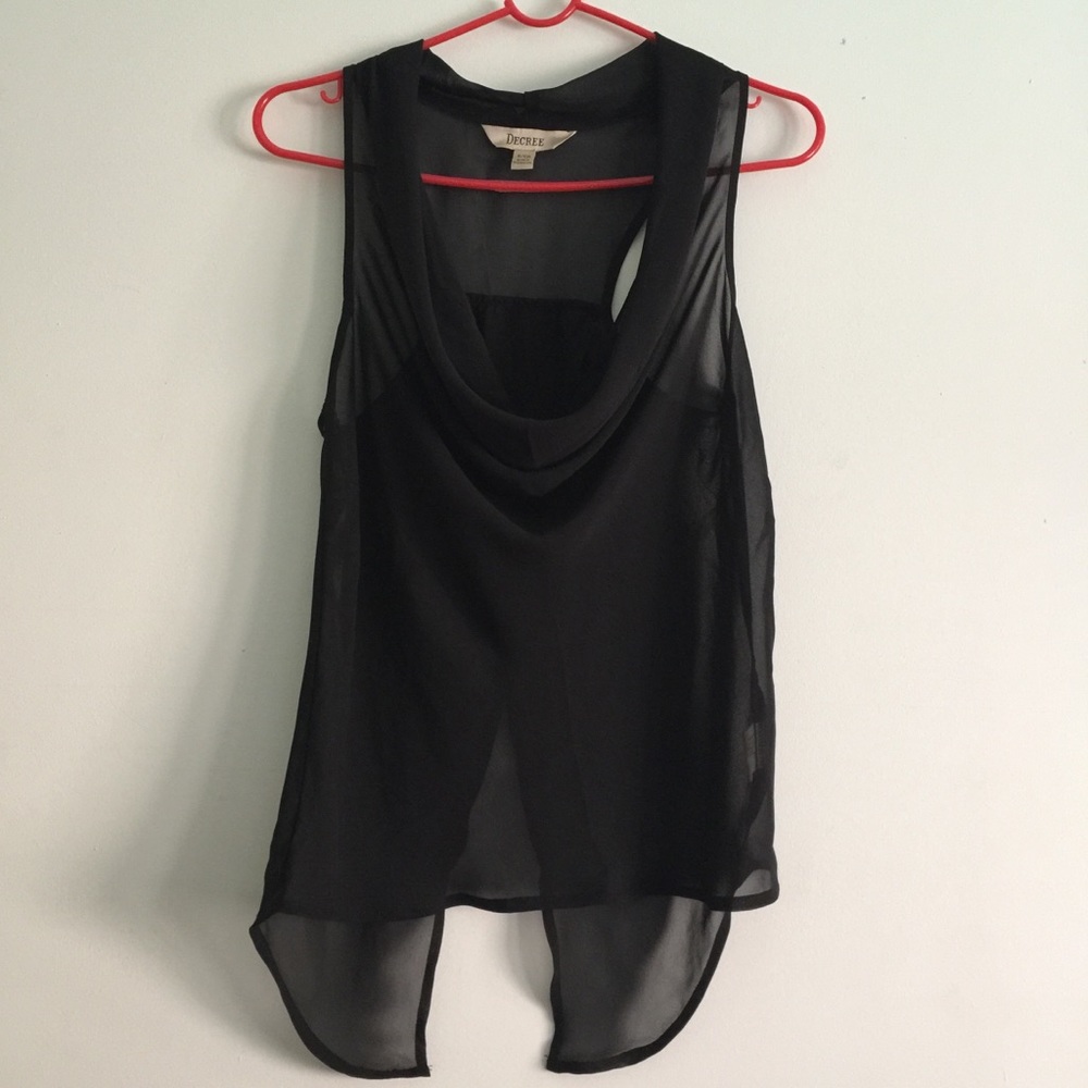 Black see through top